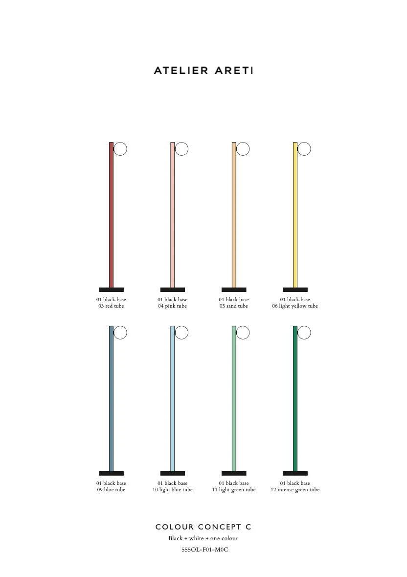 Lampadaire - Tube With Globes And Cones - Concept Colour C 3 Lampadaire - Tube With Globes And Cones - Concept Colour C